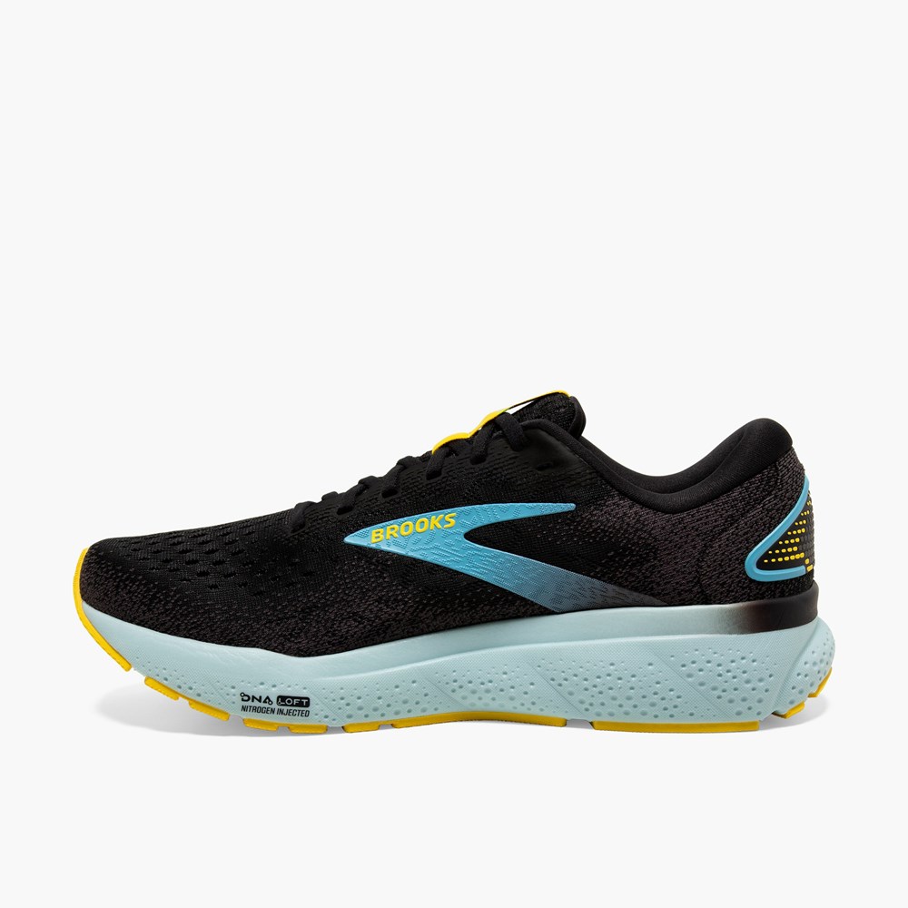 Chaussures Running Route Brooks Ghost 16 Noir Bleu Homme | BHM-6773638